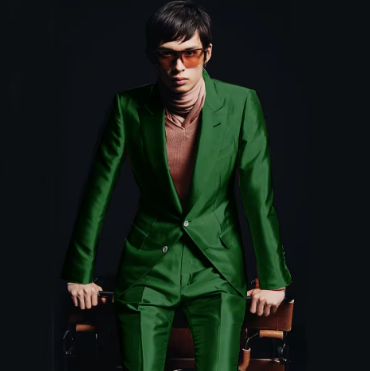 Men's Satin Suit Two Piece Single Breasted Wedding Stage Fit Double Breasted Suits Suite for Man Complete Jackets Man Dress Up