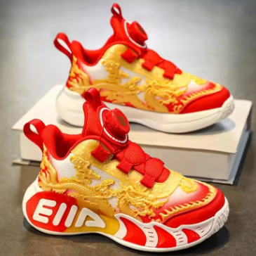 2025 New Spring Boys Running Shoes Kids Red Basketball Sneakers for Children Lightweight Non-Slip Sports Shoes Gift for Boys