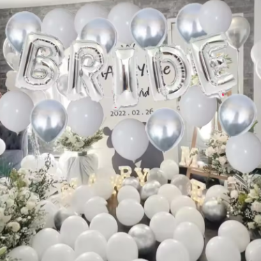 Silver White Bride To Be Foil Balloons Bridal Bachelor Party Bridal Shower Balloon Set Valentines Wedding Decorations Supplies