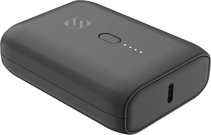 Scosche PB10PD-SP GoBat 10000mAh Compact Dual Port Cell Phone Battery Pack, 20W USB-C Power Delivery Fast Charger & 18W USB-A Portable Power Bank, External Battery Compatible w/ Apple iPhone & Android