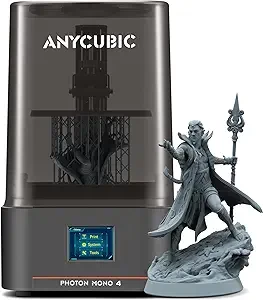 ANYCUBIC 10K Resin 3D Printer, Photon Mono 4 LCD 3D Printer with 7-inch Mono Screen, Upgraded LighTurbo Matrix and Printing Platform, Printing Size of 6.04''x3.42''x6.49''
