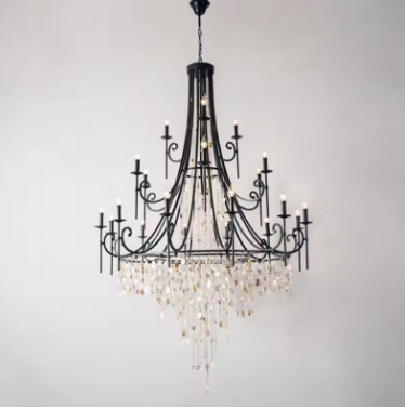 American Duplex Crystal Chandelier Retro French For Villa Living Room Staircase Three Story Long Shell Home Decor Pendant Lamp
