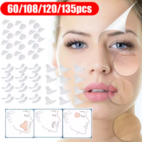 135-12pcs Anti-Wrinkle Patches Sagging Skin Care Nasolabial Law Pattern Sticker Fine Lines Reduction Unisex Skin Care Tool