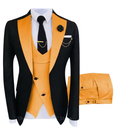2024 New Arrival Terno Masculino Slim Fit Blazers Groom Suits For Men Boutique Fashion Wedding ( Jacket + Vest + Pants )