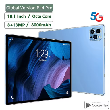 New 5G Pad 10.1 Inch Android Tablets Octa Core 8GB RAM 512GB ROM 4G LTE 5G WiFi Tablet Pc Double SIM Card HD Display 8000mAh