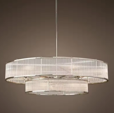 Copper Golden Crystal Chandelier Luxurious Shiny Round Linear Pendant Lights For Dinning Room Living Room Bedroom LED Chandelier