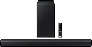 SAMSUNG HW-C450 2.1ch Soundbar w/DTS Virtual X, Subwoofer Included, Bass Boost, Adaptive Sound Lite, Game Mode, Bluetooth, Wireless Surround Sound Compatible