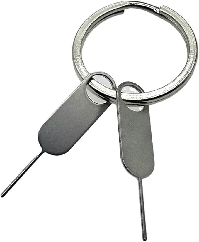 2 Pack PHONSUN Universal Sim Card Tray Removal Tool SD Opening Eject Pin fits Keyring for iPhone iPad Samsung Galaxy Google Pixel Motorola Phones - Small